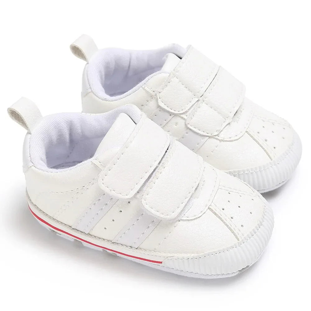 Fashion Toddler Baby 0-18M Soft Sole Hook Loop Prewalker Sneakers Baby Boy Girl Crib Shoes Leather Sports Non-slip Walker Shoes - Shello's Creative Boutique