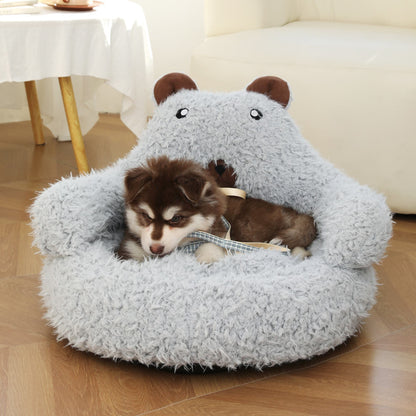 New Winter Cute Alpaca Cat Bed House Nest Warm Comfortable Pet Products Bottom Non-slip Bed For Dog Dog Bed Pet Mats Pads Shello Creative Boutique
