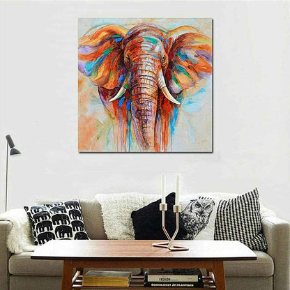 Elephant Head Canvas Art - Modern Animal Wall Art for Living Room, Bedroom, Office Decor - Shello's Creative Boutique