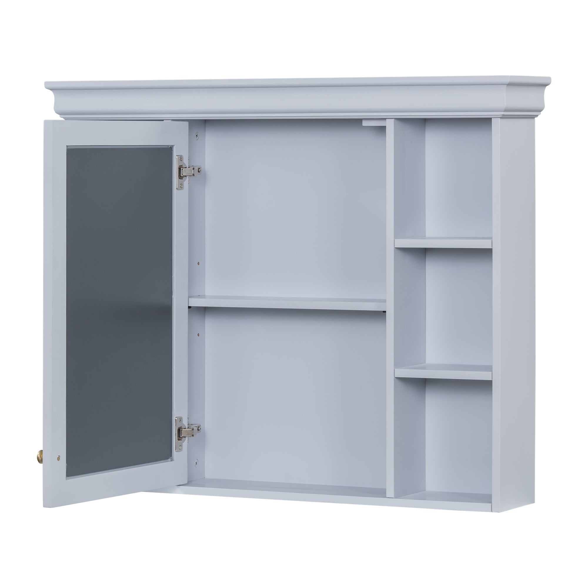 35'' x 28'' Blue Wall Mounted Bathroom Storage Cabinet with Mirror Door, Modern Bathroom Wall Cabinet with Mirror eprolo