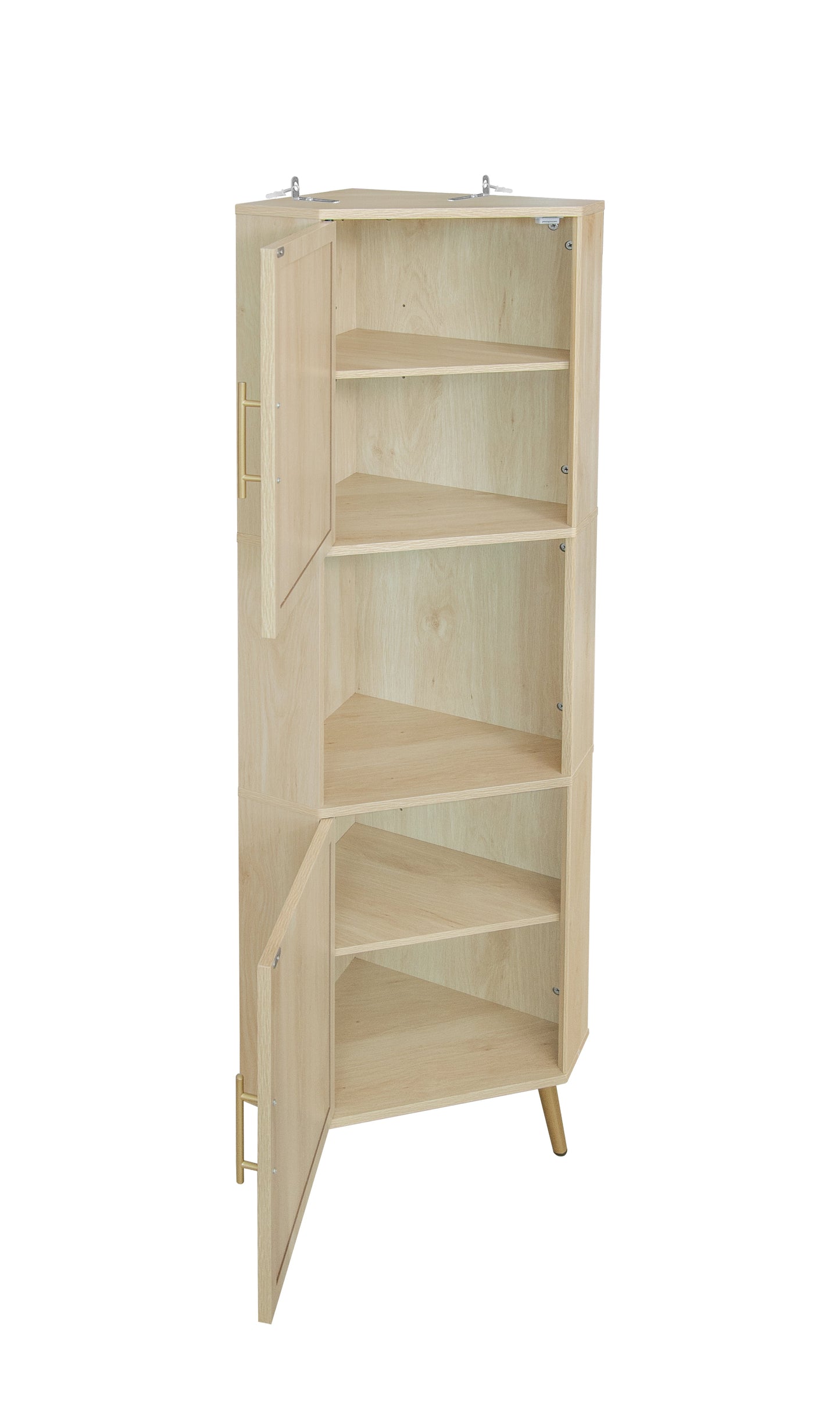 Corner cabinet ,Rattan door,Freestanding Corner Tables For Small Spaces, Corner Shelf Stand For Living Room, Kitchen, Bathroom eprolo