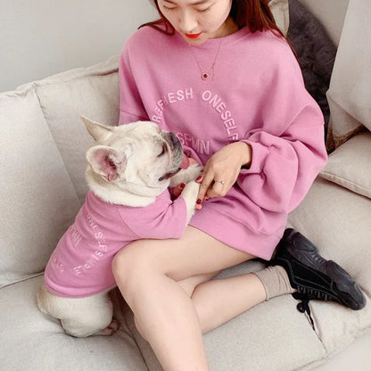 Spring And Autumn Kitten Pet Parent-Child Clothing Cat Clothes Embroidered Dog Clothing Long-Sleeved T-Shirt - Shello's Creative Boutique