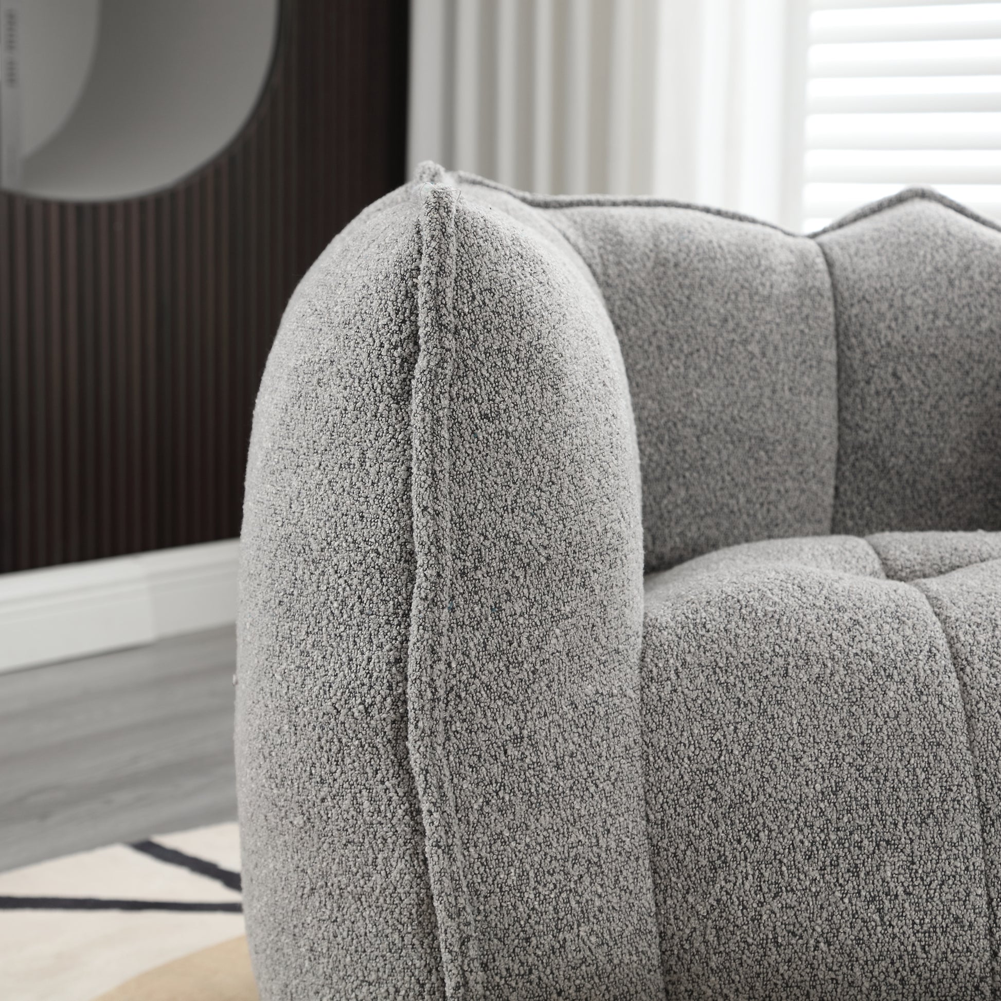 Soft Bean Bag Chair with High Resilient Foam(Chips)for living room and bedroom,Comfortable Square Lazy Sofa with Footstool eprolo