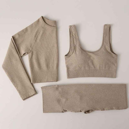 Women Gym Clothing High Waist Yoga Pants Tracksuit Fitness Clothing Two or Three-Piece Set