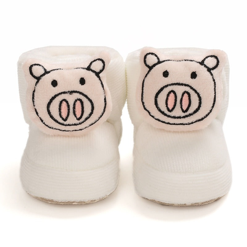 Baby cotton shoes winter high tube 0-1 year old children's cartoon cute walking shoes soft soled baby boots baby shoes plush eprolo