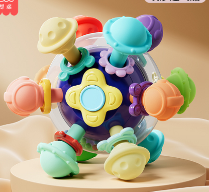 Baby Toys 0-1 Year Old Puzzle Early Education Manhattan Atomic Ball Baby Tooth Grinder Grip Training Ringing Bell eprolo