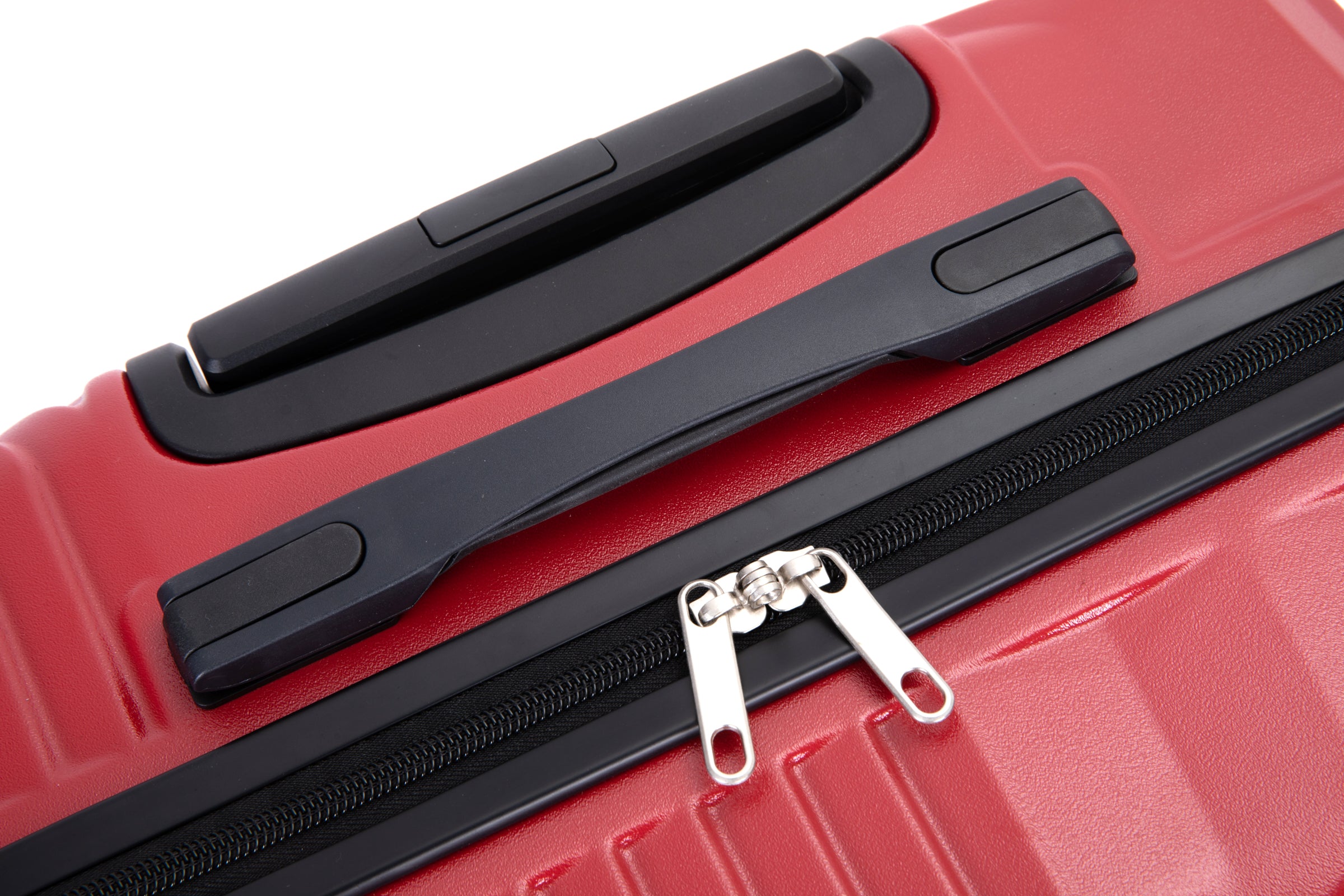 3 Piece Luggage Sets PC+ABS Lightweight Suitcase with Two Hooks Spinner Wheels (20/24/28) Red eprolo