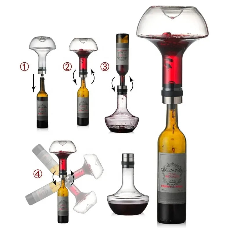Wine Decanter Built-in Aerator Pourer Carafe Red Wine Decanter 100% Lead-free Crystal Glass Wine Hand-held Aerator eprolo