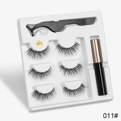 Magnetic Eyelashs set Magnet Liquid Eyeliner& Magnetic Lashes & Tweezer Set Waterproof Long Lasting Eyelash Extension - Shello's Creative Boutique