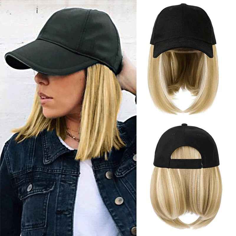 Wig Women's Hooded Wig Short Straight Hair Chemical Fiber Headcover