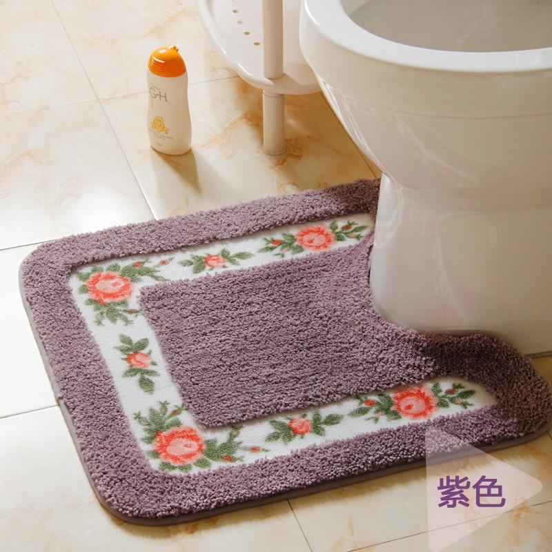  Shower Pad Mat Rug Bathroom Mats Set Coral Velvet Soft Toilet Carpet 