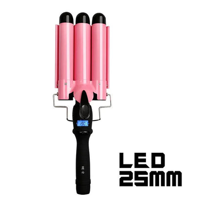 LED Ceramic Triple Barrel Hair Curler Irons Hair Wave Waver Styling Tools Hair Styler Wand - Shello's Creative Boutique