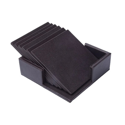 Creative PU leather coaster Exquisite insulated tea water cushion Square leather coaster - Shello's Creative Boutique