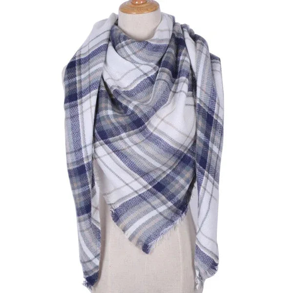 Winter Triangle Scarf For Women Brand Designer Shawl Cashmere Plaid Scarves Blanket Wholesale Drops - Shello's Creative Boutique
