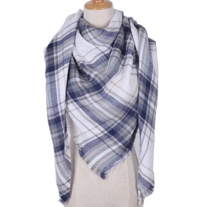 Winter Triangle Scarf For Women Brand Designer Shawl Cashmere Plaid Scarves Blanket Wholesale Drops - Shello's Creative Boutique