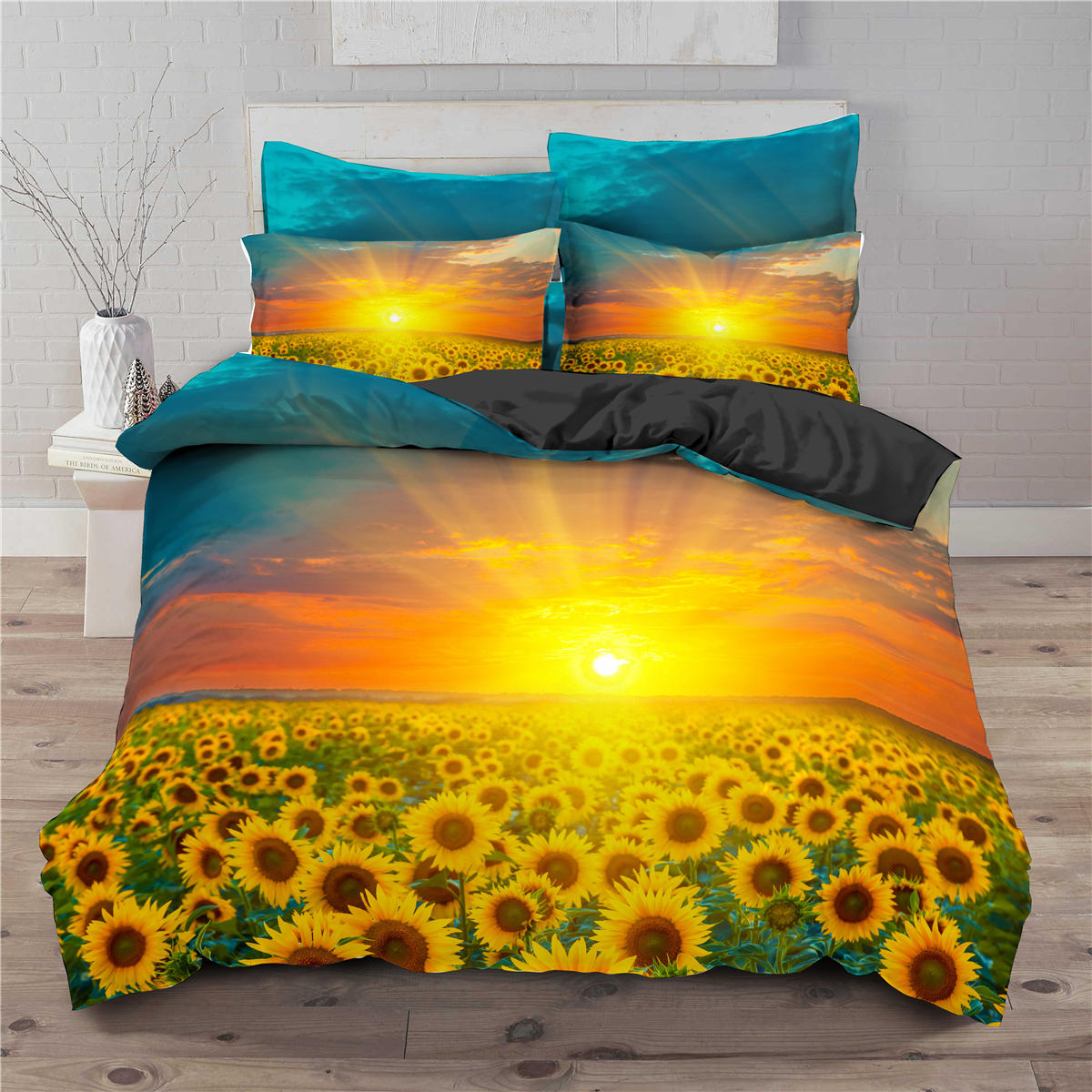 Sunflower 3D digital print set of 3 pieces/2 pieces eprolo
