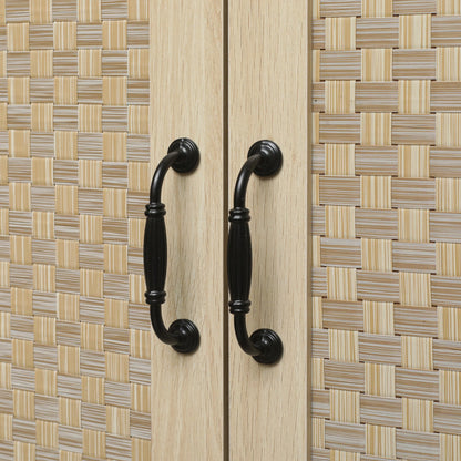 Luxury Rattan 4-Door Storage Cabinet - Large Sideboard Buffet with Elegant Design - Shello's Creative Boutique