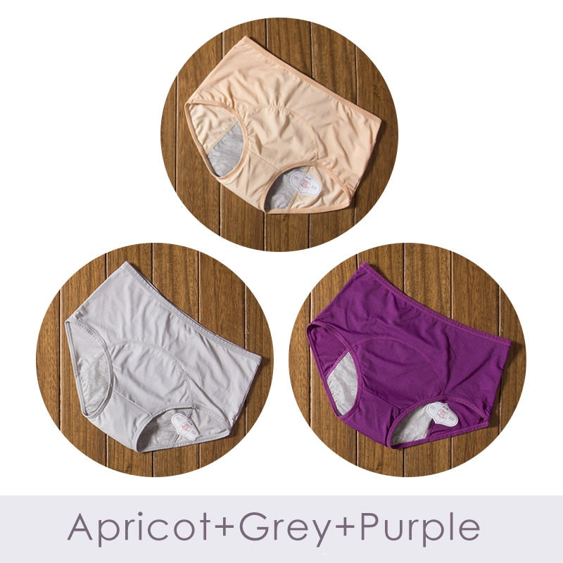 3pcs/Set Menstrual Panties Women Sexy Pants Leak Proof Incontinence Underwear Period Proof Briefs High Waist Female Dropshipping eprolo