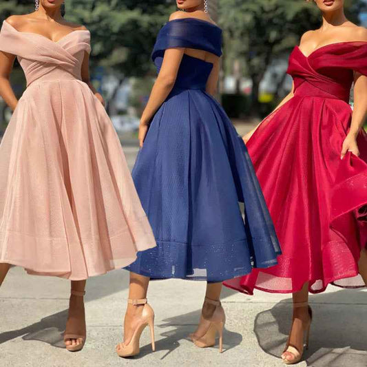 Eprolo New Raglan Sleeves Slim Dress for Women – Elegant Solid Midi Dress