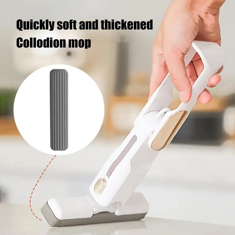 Mini Squeeze Mop Small Cleaning Mop Handheld Kitchen Desk Bathroom Window Glass Sponge Wet And Dry Use Mop For Desktop Car Glass eprolo