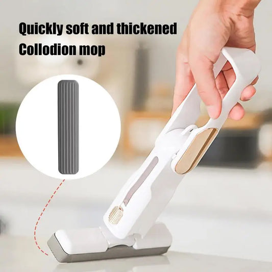Mini Squeeze Mop Small Cleaning Mop Handheld Kitchen Desk Bathroom Window Glass Sponge Wet And Dry Use Mop For Desktop Car Glass eprolo