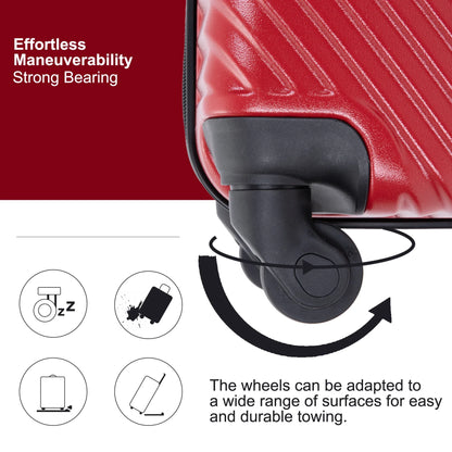 3 Piece Luggage Sets PC+ABS Lightweight Suitcase with Two Hooks Spinner Wheels - Shello's Creative Boutique