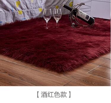 Artificial Wool Carpet Rectangle/Square garnish Faux Mat Seat Pad Plain Skin Fur Plain Fluffy Area Rugs Washable Home Textile Shello Creative Boutique