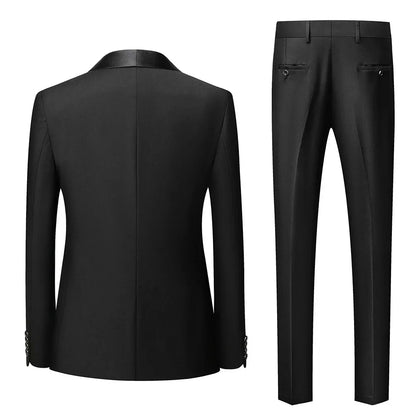 New Grooms men Men Wedding Suits Shawl Lapel Groom Tuxedos - Shello's Creative Boutique