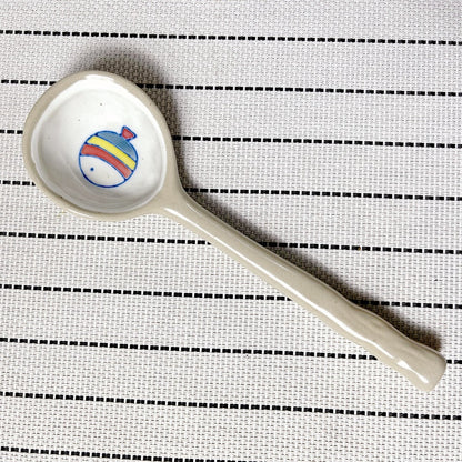 Ins Style Japanese Style Stoneware Small Soup Spoon Ceramic Spoon, Long Handle Spoon Household Cute Creative Rice Spoon eprolo