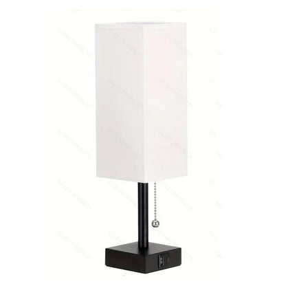 Linen 90 square desk lamp zipper switch three color temperature variable light A+C USB charging - Shello's Creative Boutique