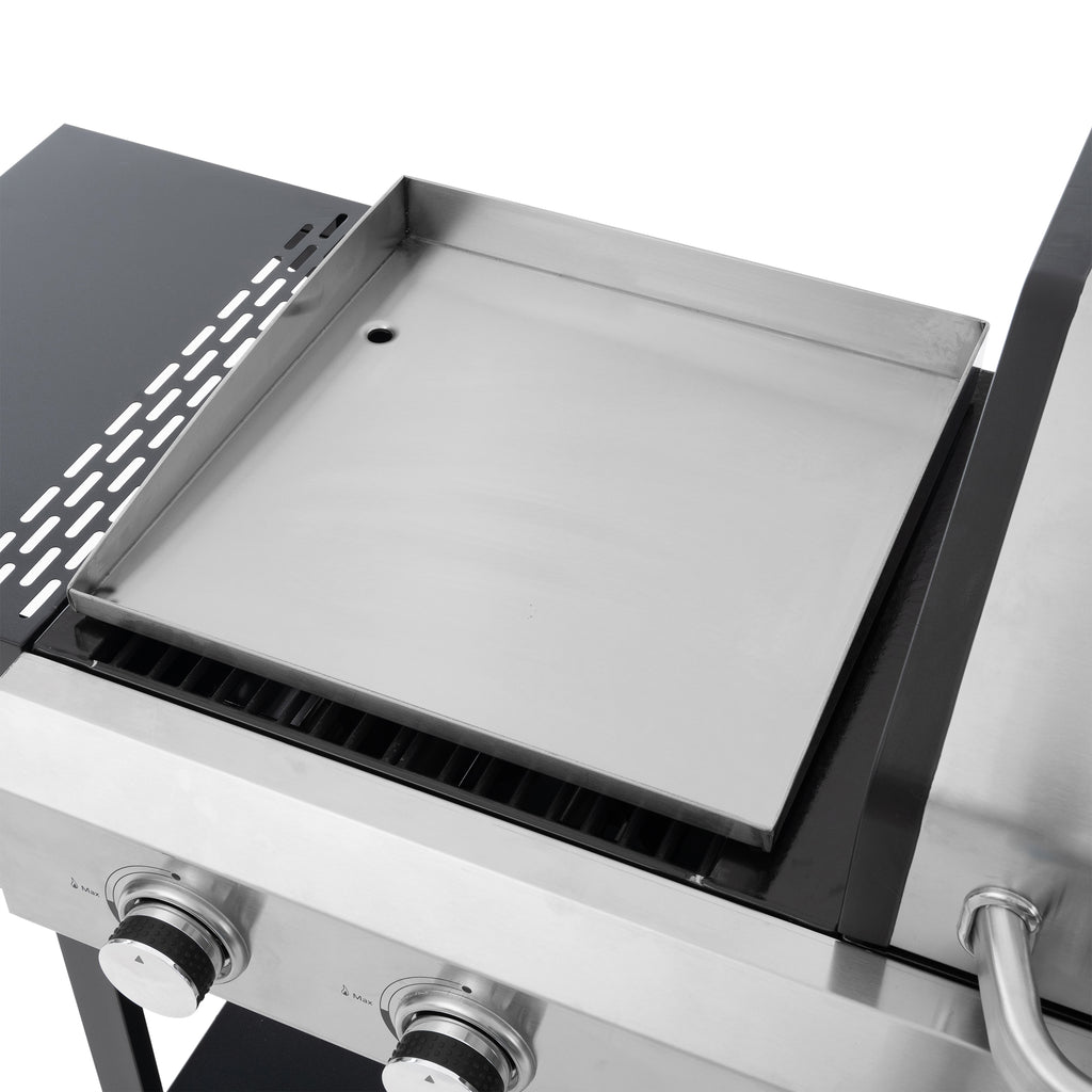 2+2 multifunctional gas barbecue grill and covered grill combination for outdoor cooking - barbecue, barbecue, pizza. eprolo