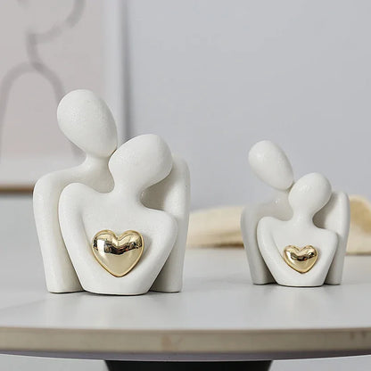 Creative Couple Figure Decoration – Romantic Sculpture for Home & Newlywed Décor - Shello's Creative Boutique