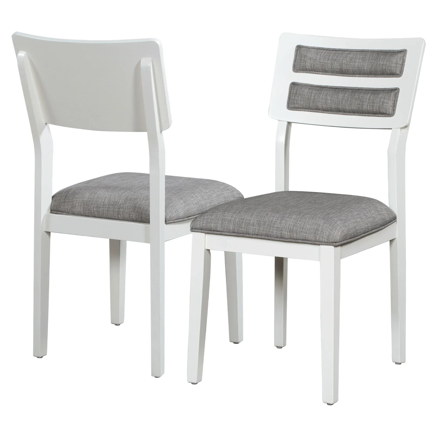 TREXM Classic and Traditional Style 6 - Piece Dining Set, Includes Dining Table 4 Upholstered Chairs & Bench (White+Gray) - Shello's Creative Boutique