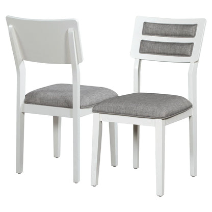 TREXM Classic and Traditional Style 6 - Piece Dining Set, Includes Dining Table 4 Upholstered Chairs & Bench (White+Gray) - Shello's Creative Boutique