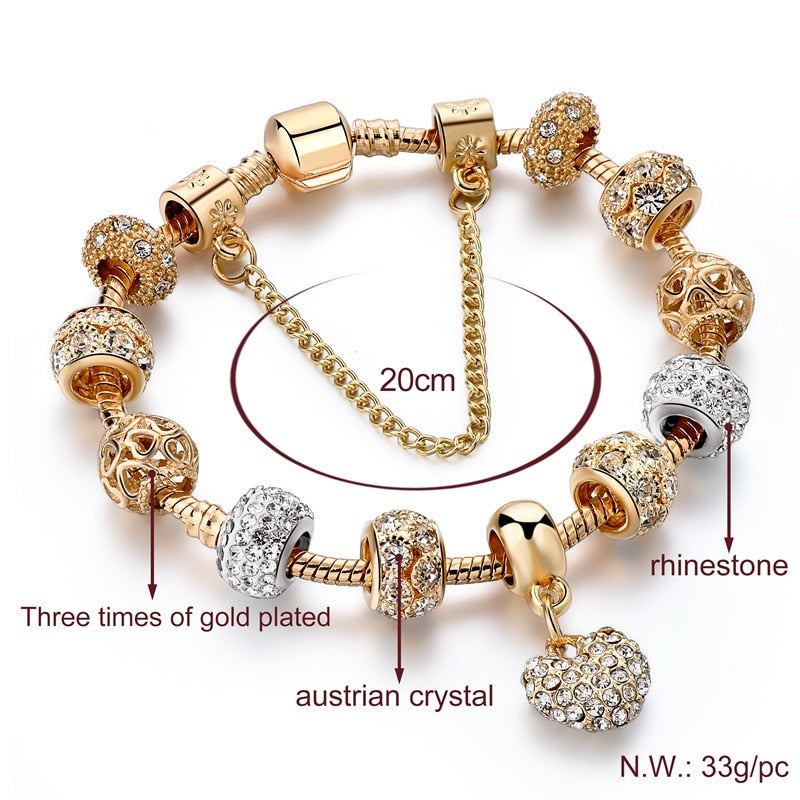 Gifts INS Fashion gold heart Bracelets&Bangles For Women Hot Chain Bracelets Charm Crystal Jewelry Trendy Bracelet BT200176 eprolo