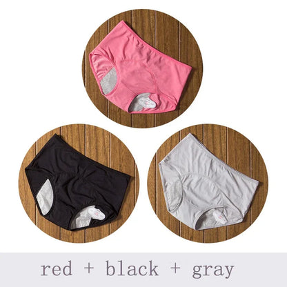 3pcs/Set Menstrual Panties Women Sexy Pants Leak Proof Incontinence Underwear Period Proof Briefs High Waist Female - Shello's Creative Boutique