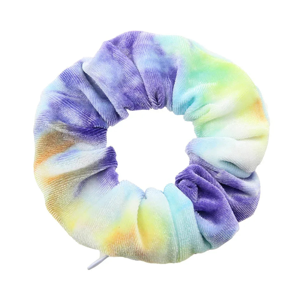 Tie dye velvet zipper large intestine loop - Shello's Creative Boutique