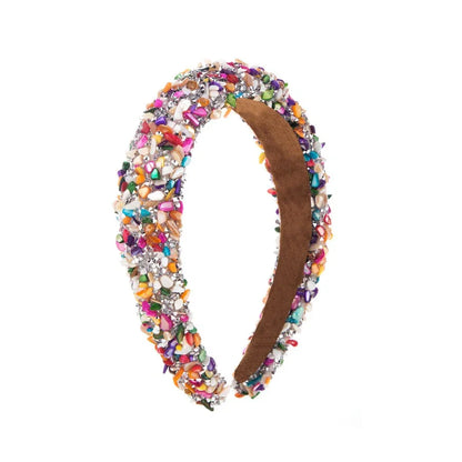 Exaggerated Baroque Colorful Crystal Candy Sponge Wide Edge Hair Hoop Headband - Shello's Creative Boutique