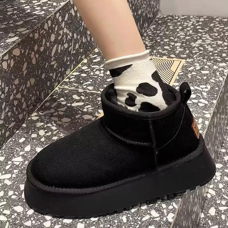 Thick soled snow boots for women, new winter women's shoes, cotton shoes, women's plush, thickened warmth, casual bread, cotton - Shello's Creative Boutique
