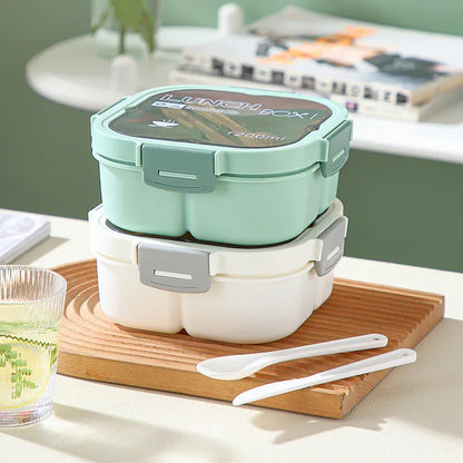 Classic simple microwaveable portable salad box lunch box with cutlery - Shello's Creative Boutique