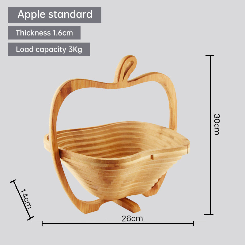 Folding Fruit Basket Creative Fashion Crafts Fruit Storage Basket Wooden Layer Tripod Bowl Outdoor Camping Supplies eprolo