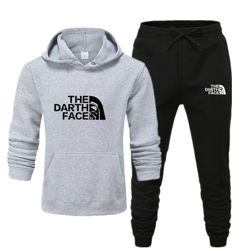 Men's sports and leisure outdoor hoodie set autumn and winter trendy printed hoodie hooded pullover - Shello's Creative Boutique