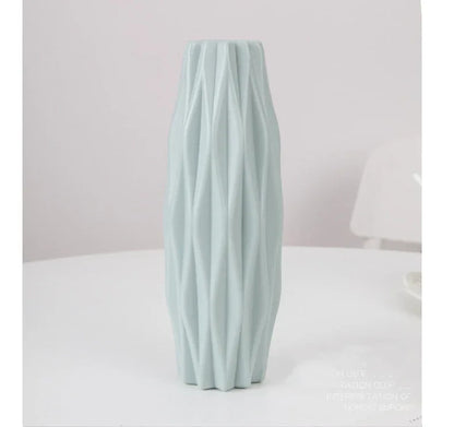Flower Vase Decoration – White Imitation Ceramic Plastic Vase for Home & Nordic Decor - Shello's Creative Boutique