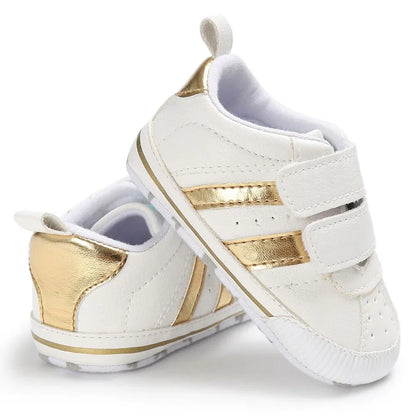 Fashion Toddler Baby 0-18M Soft Sole Hook Loop Prewalker Sneakers Baby Boy Girl Crib Shoes Leather Sports Non-slip Walker Shoes - Shello's Creative Boutique