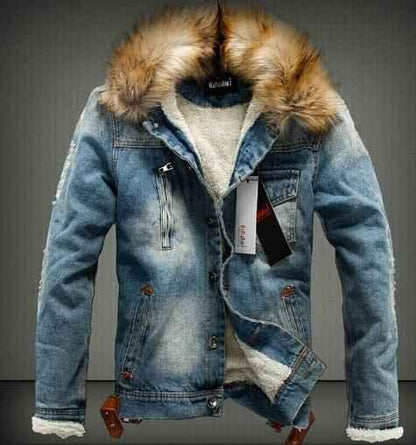 Men's Jeans Jacket - Thick Style Rugged Coat for Timeless Appeal - Shello's Creative Boutique