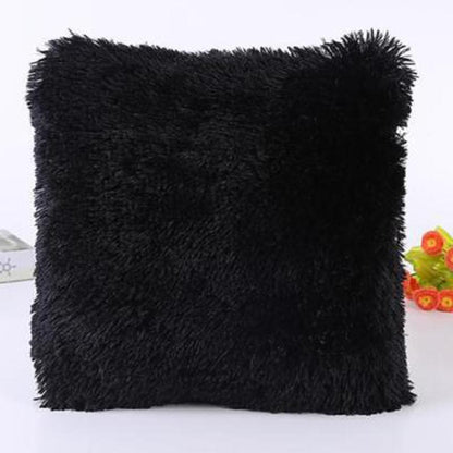 Solid Soft Plush Faux Fur  Decorative Cushion Cover Throw Pillows For Sofa Car Chair Hotel Home Decoration