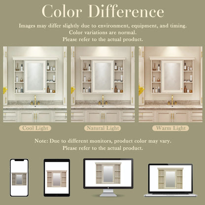 35'' x 28'' Blue Wall Mounted Bathroom Storage Cabinet with Mirror Door, Modern Bathroom Wall Cabinet with Mirror - Shello's Creative Boutique