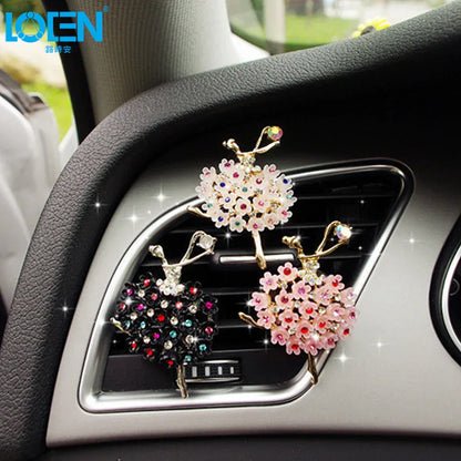 Car Air Freshener Scents Auto Perfume Vent Outlet Clip With Solid Fragrance Sheet Swan Mushroom Butterflies Planet Dance Girl - Shello's Creative Boutique