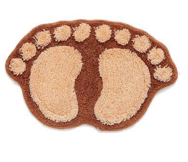 Footprint Bath Mat - Non-Slip Plush Bathroom Rug 58.5x38.5cm - Shello's Creative Boutique