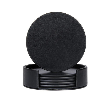 Creative PU leather coaster Exquisite insulated tea water cushion Square leather coaster - Shello's Creative Boutique